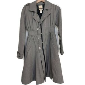Diesel Belted Trenchcoat Waist Cinch S Black White Tweed Trench Coat Belt Jacket